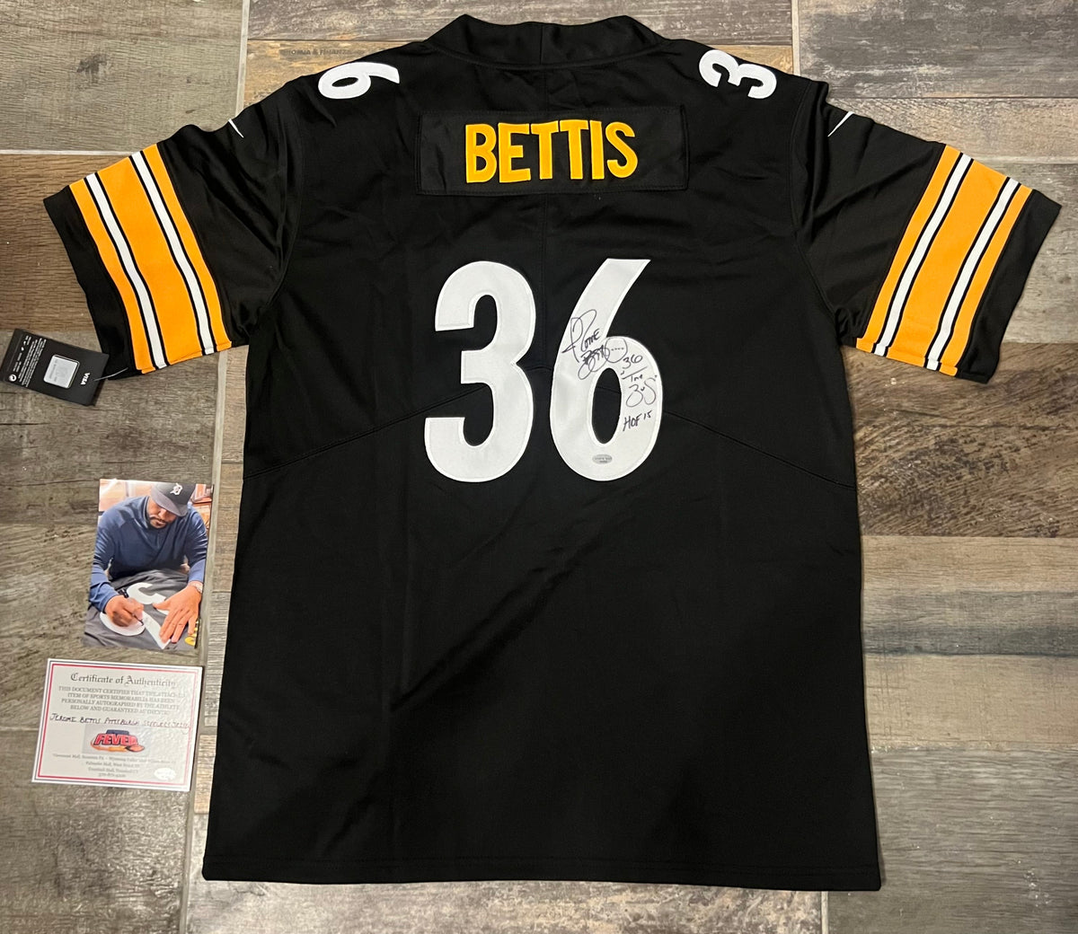 Jerome Bettis Pittsburgh Steelers autographed jersey COA product image 1