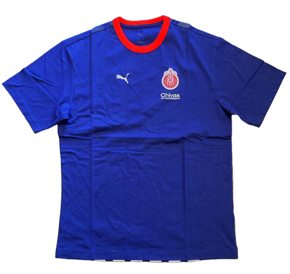PUMA Men Chivas Guadalajara 2025 Culture T-Shirt - Navy/Red product image 1, provided for visual reference and product