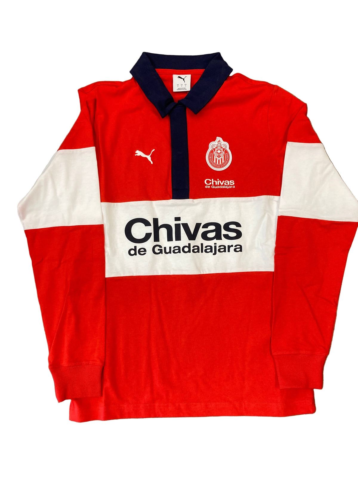 Puma Chivas de Guadalajara RUGBY POLO - Red/White/Blue product image 1, provided for visual reference and product detail