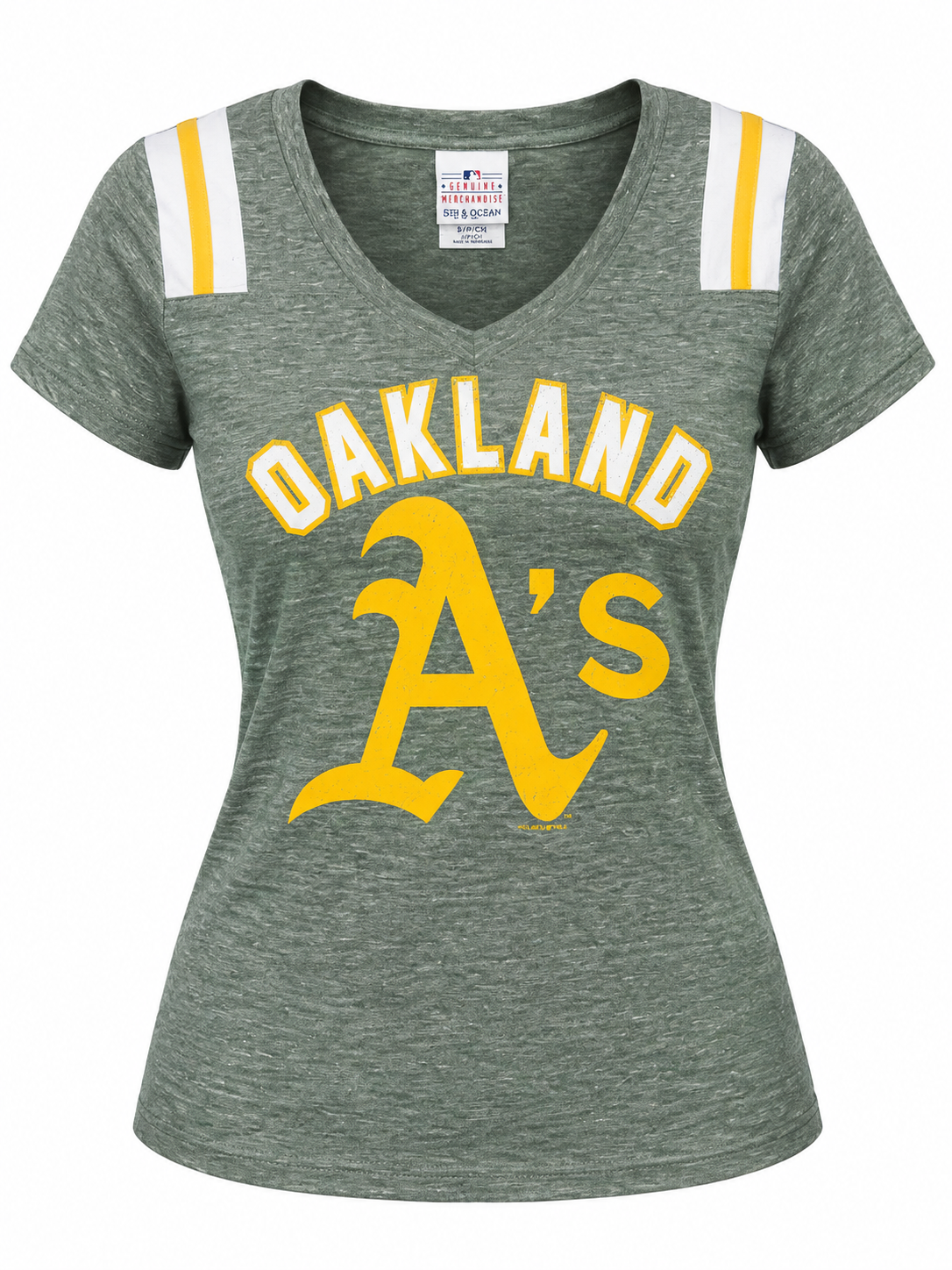 Oakland Athletics V-Neck T-Shirt-Green for Women product image 1, provided for visual reference and product detail review