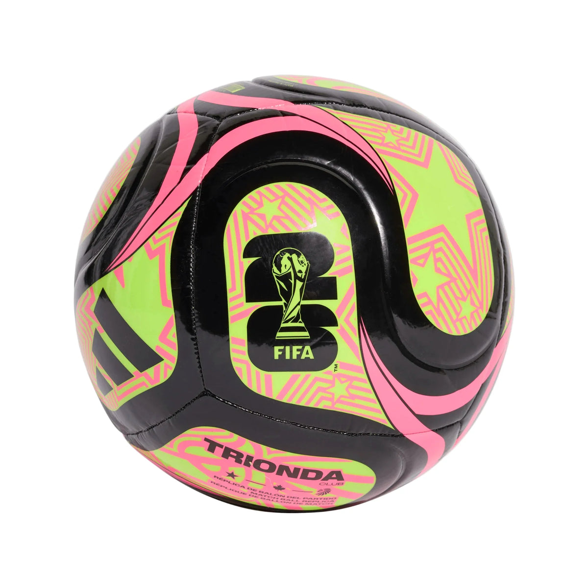Adidas FIFA World Cup 26 Trionda Club Ball-BLACK/LUCLEM/LUCPNK product image 1, provided for visual reference and product