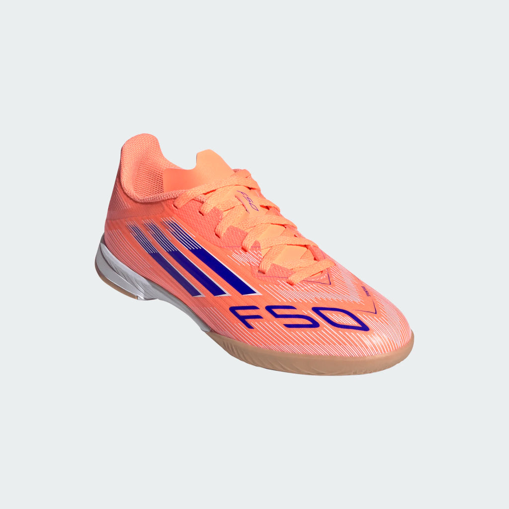Adidas Jr F50 League IC-BEAORA/LUCBLU/FTWWHT product image 3, provided for visual reference and product detail review