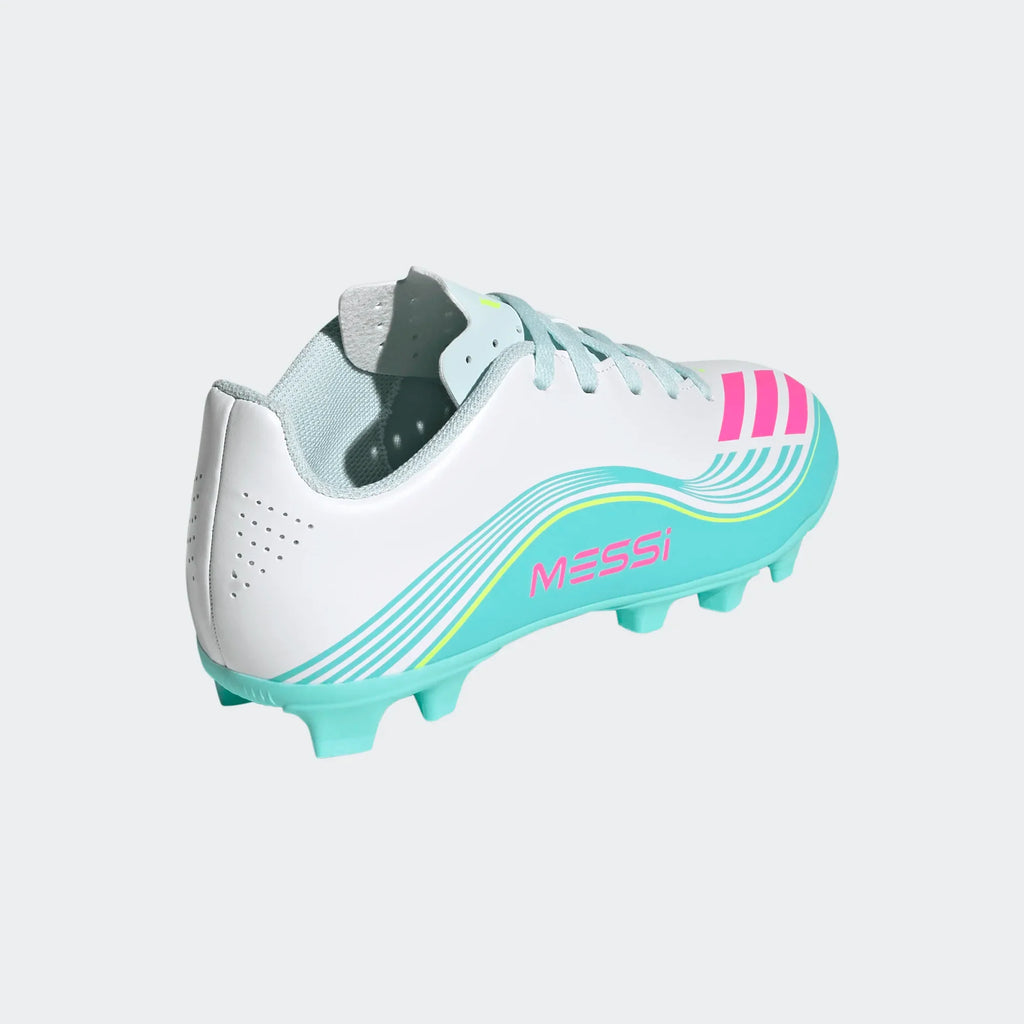 Adidas JR Messi F50 Club FXG FG/MG-FTWWHT/LUCPNK/FLAAQU product image 3, provided for visual reference and product detail