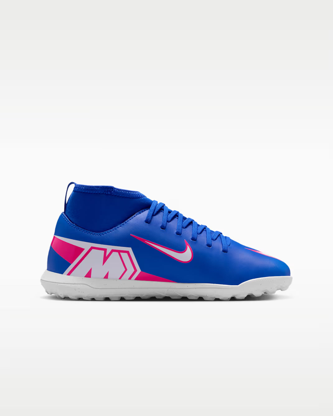 MERCURIAL SUPERFLY 10 CLUB TF JR - Racer Blue/White product image 1, provided for visual reference and product detail review