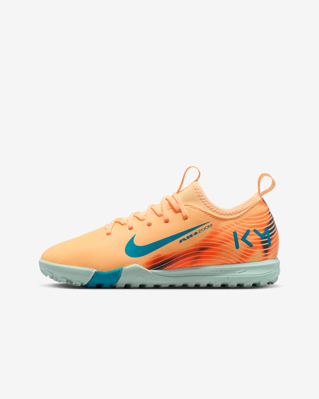 Nike Jr. Mercurial Vapor 16 Academy "Kylian Mbappé" TF -Melon Tint/neo Turq-igloo product image 2, provided for visual