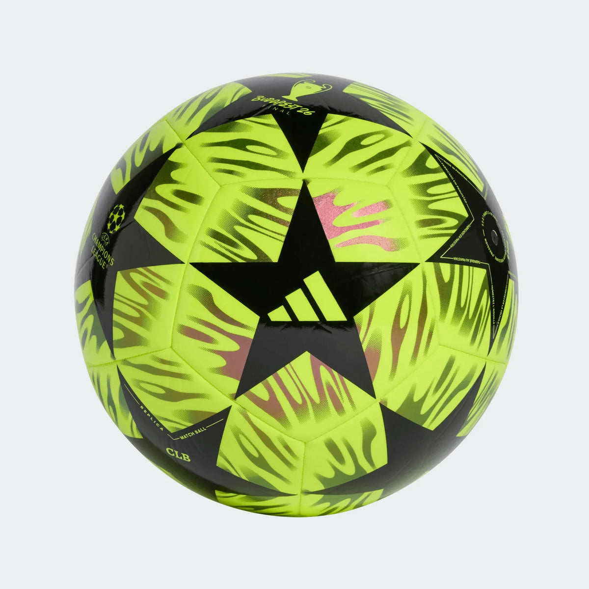 Adidas Champions League Budapest Club Soccer Ball 26/27 - SYELLO/BLACK product image 1, provided for visual reference and