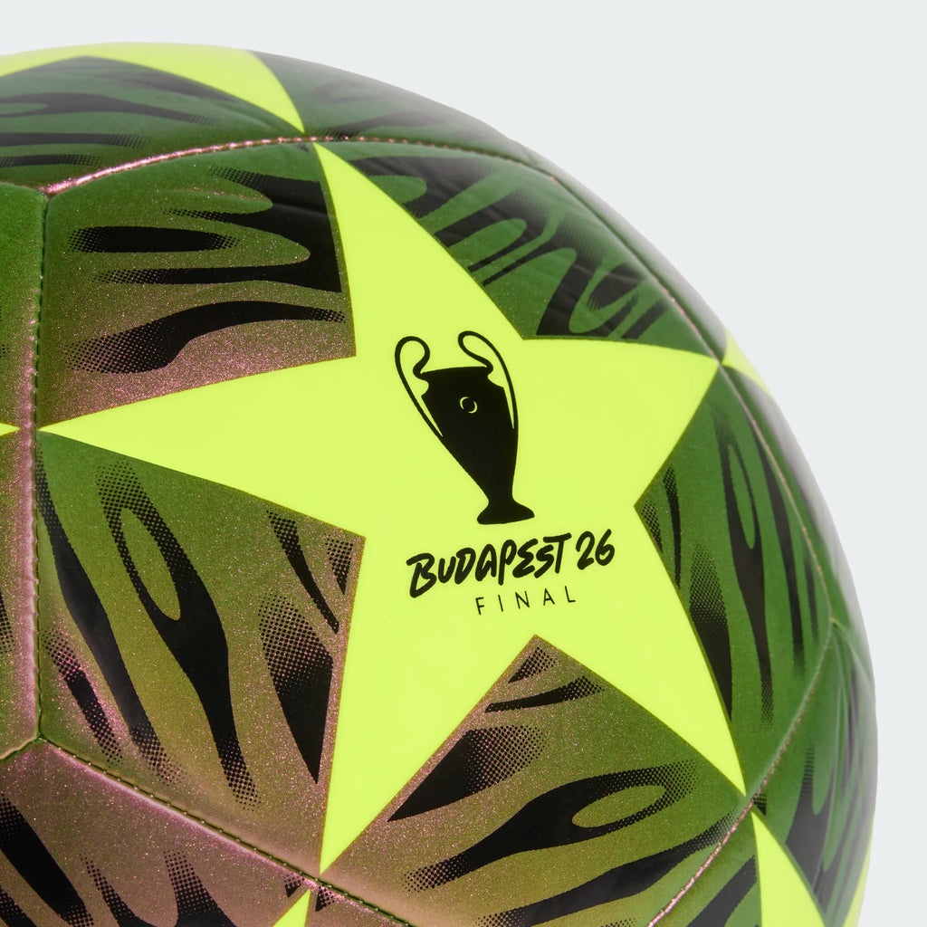 Adidas Champions League Budapest Club Soccer Ball 26/27 BLACK/SYELLO product image 2, provided for visual reference and