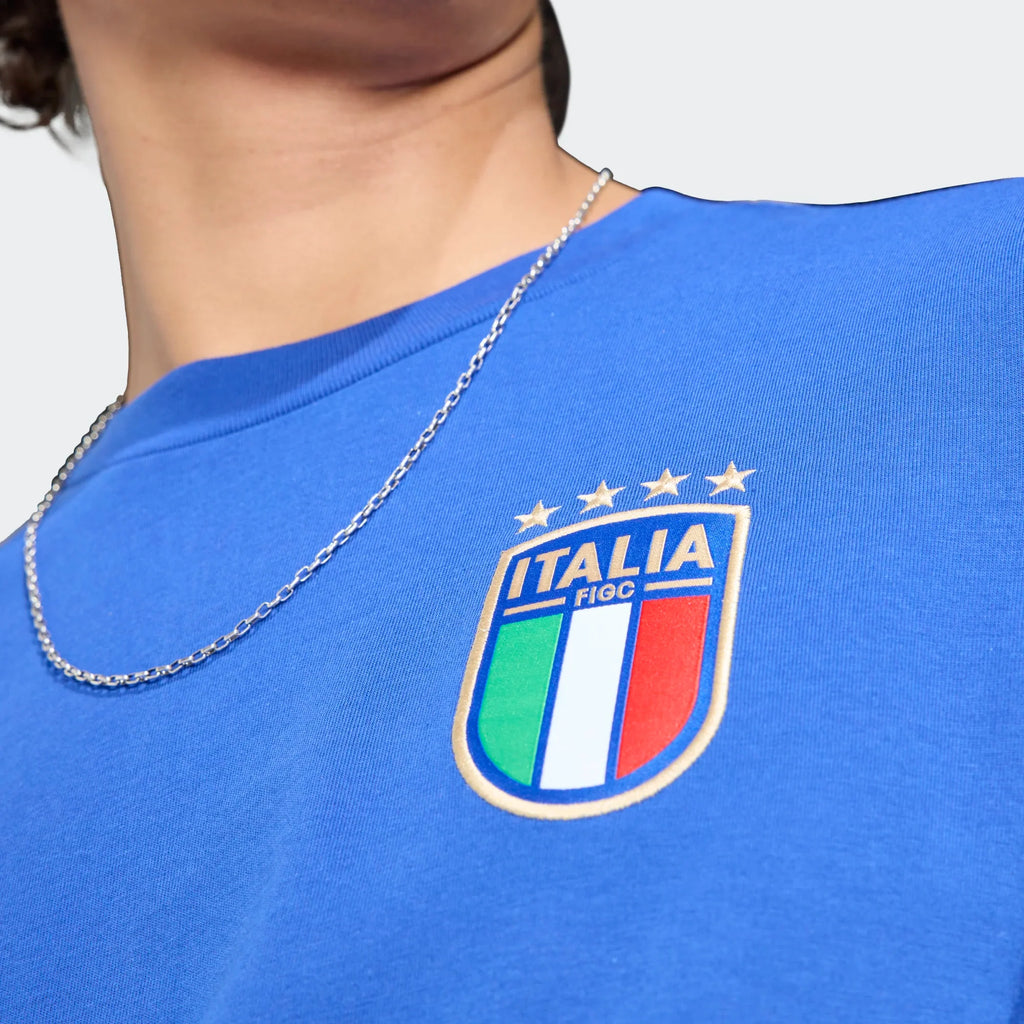 Adidas Italy DNA T-Shirt-Blue product image 3, provided for visual reference and product detail review
