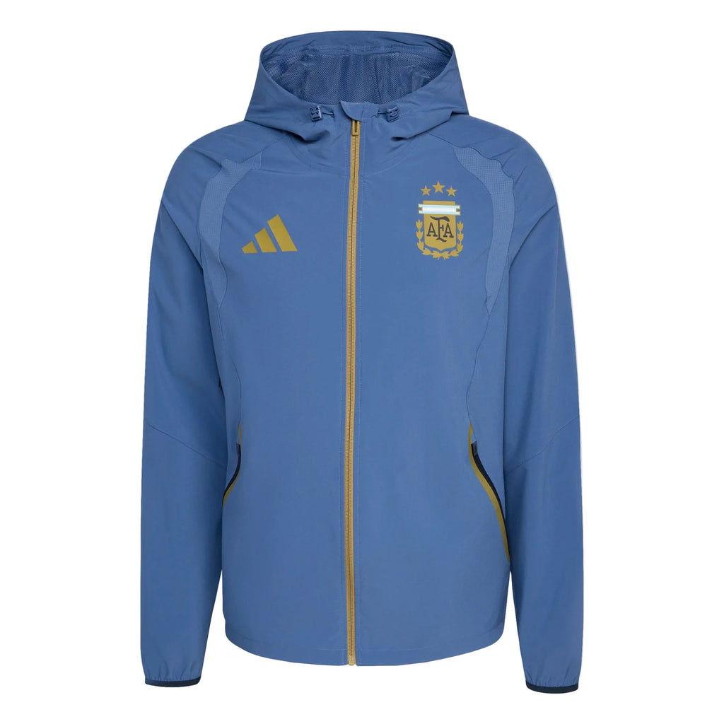 Adidas Argentina Tiro Travel Full Zip Windbreaker Jacket product image 1, provided for visual reference and product detail