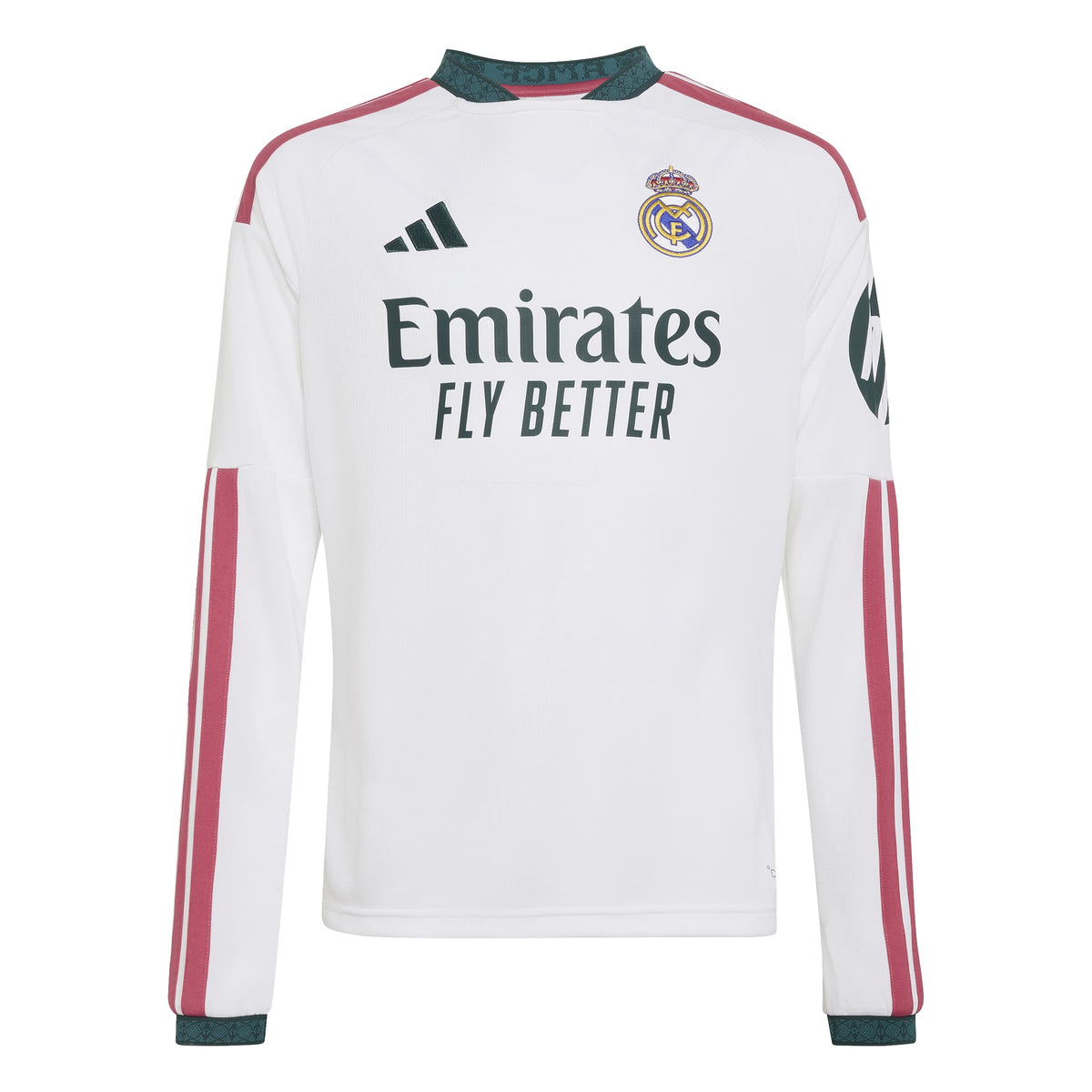 Adidas Youth Real Madrid Long Sleeve Home Stadium Jersey 26/27 product image 1, provided for visual reference and product