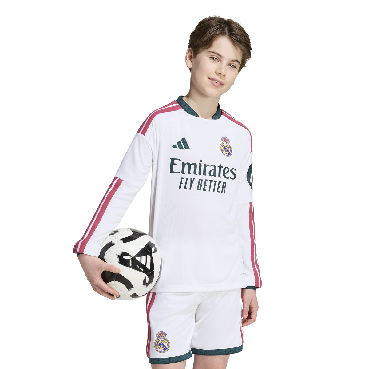 Adidas Youth Real Madrid Long Sleeve Home Stadium Jersey 26/27 product image 3, provided for visual reference and product