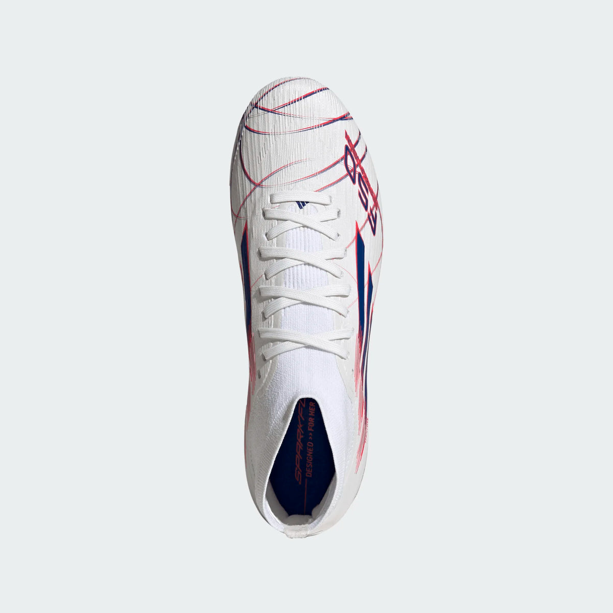 Adidas Women F50 SPARKFUSION Pro FG/AG-FTWWHT/ROYBLU/LUCRED product image 5, provided for visual reference and product
