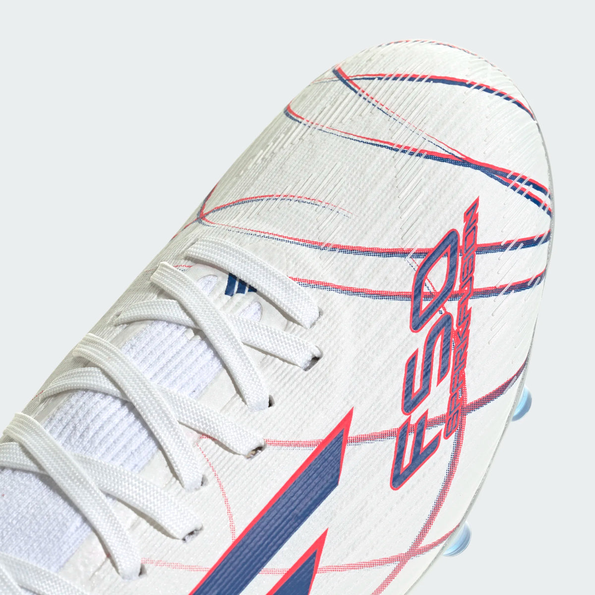 Adidas Women F50 SPARKFUSION Pro FG/AG-FTWWHT/ROYBLU/LUCRED product image 4, provided for visual reference and product