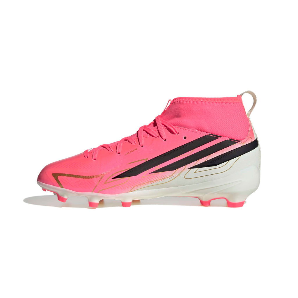 Adidas Jr. F50 Hyperfast League Mid Firm Ground Soccer Cleats product image 2, provided for visual reference and product