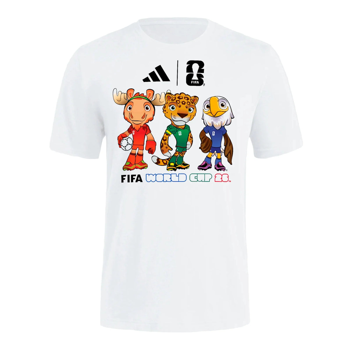 Adidas FIFA World Cup Gear 2026 FIFA World Cup Mascot T-Shirt - White product image 1, provided for visual reference and