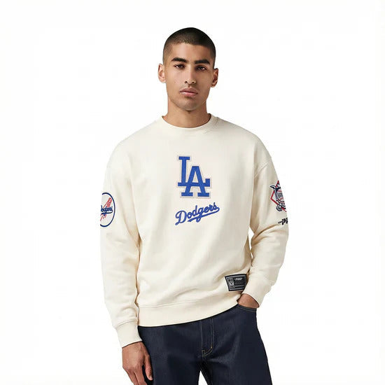 PRO STANDAR LOS ANGELES DODGERS MODERN ORIGINALS Men FLC CREWNECK - EGG product image 3, provided for visual reference and