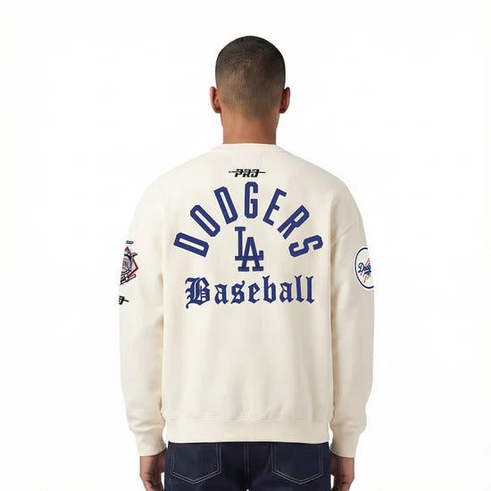PRO STANDAR LOS ANGELES DODGERS MODERN ORIGINALS Men FLC CREWNECK - EGG product image 4, provided for visual reference and