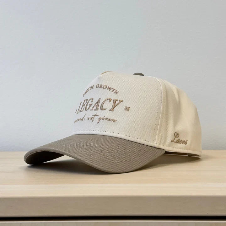 Laces Legacy Earned Not Given Adjustable Hat- Greige product image 3, provided for visual reference and product detail review