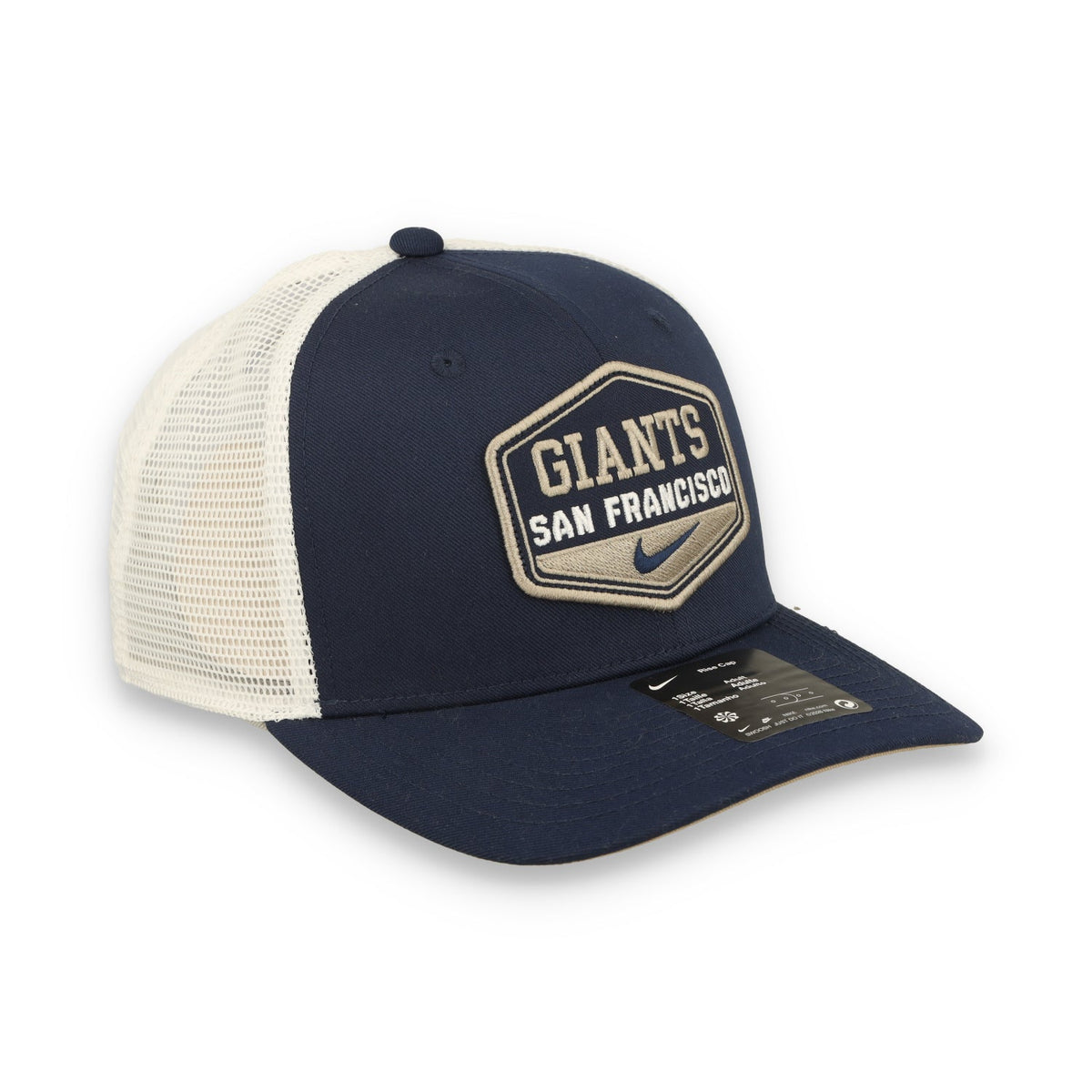Nike San Francisco Giants RISE Trucker Hat - Navy/White product image 2, provided for visual reference and product detail