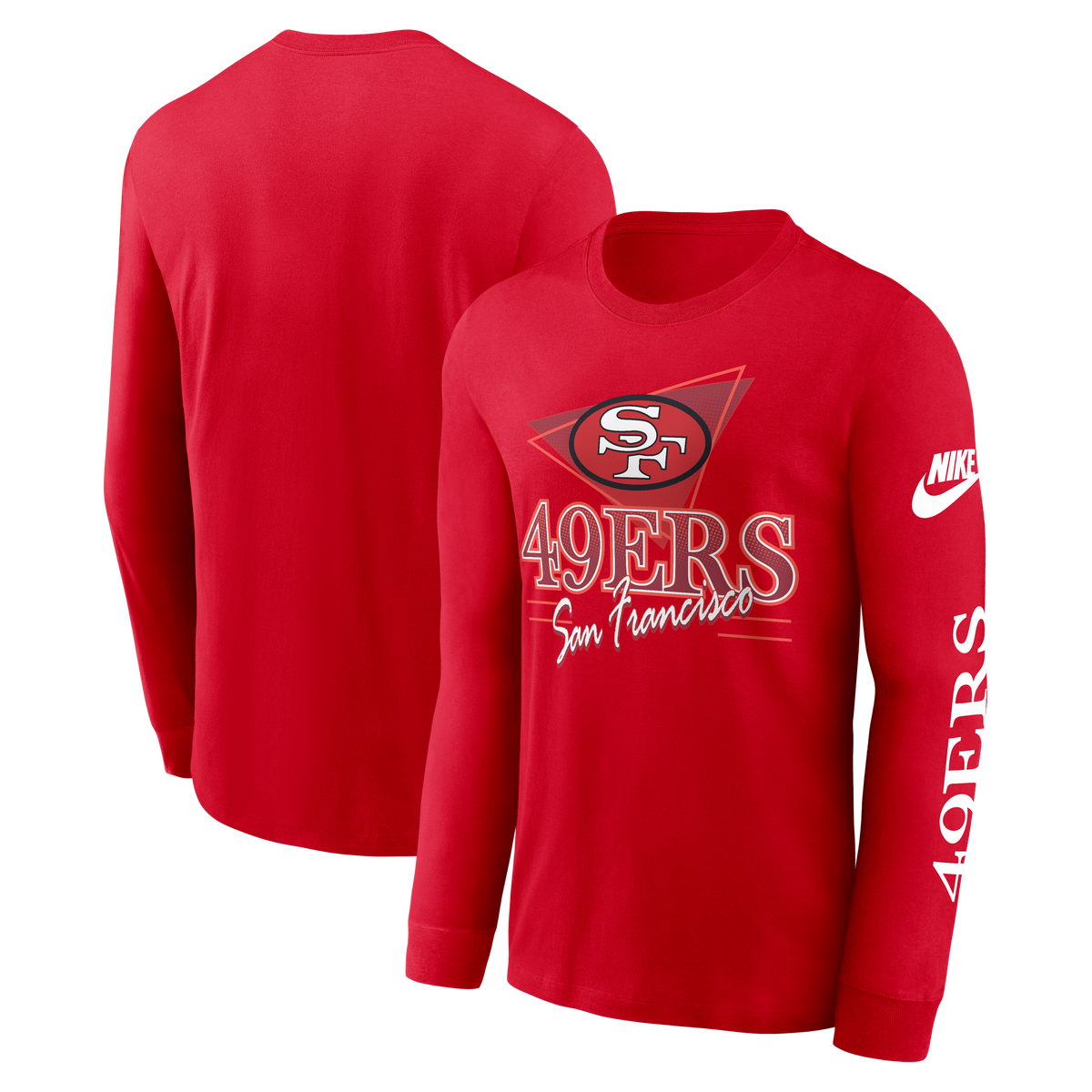 Nike Men San Francisco 49ers Rewind Long Sleeve T-Shirt product image 3, provided for visual reference and product detail