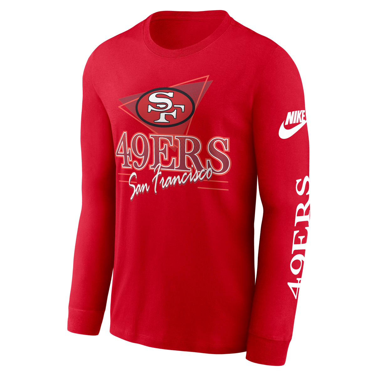 Nike Men San Francisco 49ers Rewind Long Sleeve T-Shirt product image 1, provided for visual reference and product detail