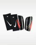 Nike Mercurial Lite Soccer Shin Guards-BLACK/ Bright Crimson product image 1, provided for visual reference and product
