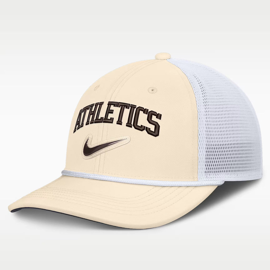 Nike Athletics RISE Trucker Hat - Beige/White product image 2, provided for visual reference and product detail review