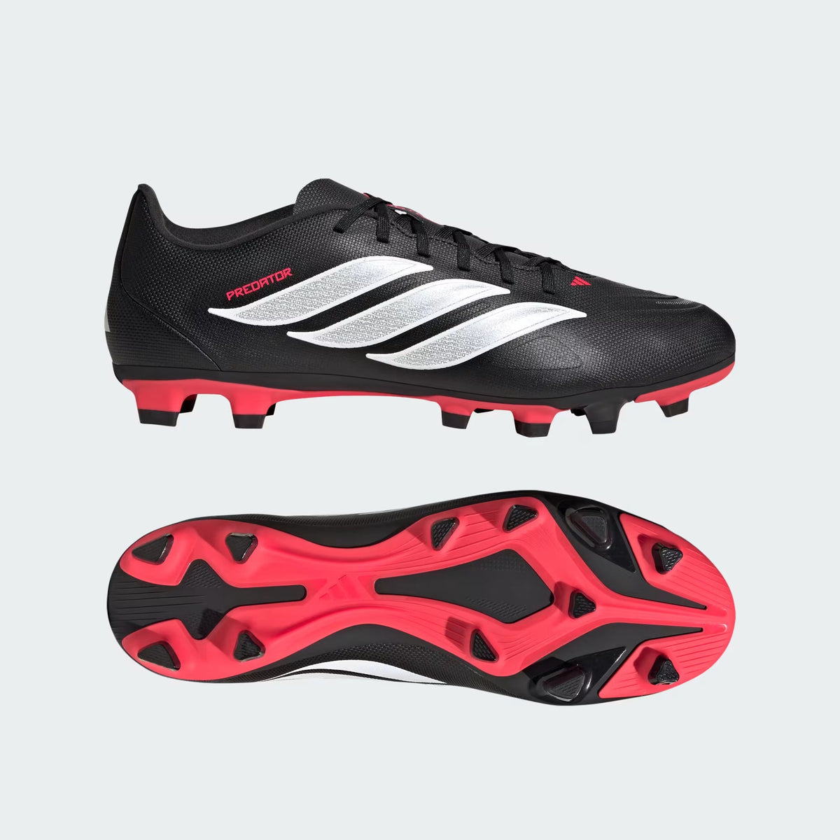 adidas PREDATOR CLUB FG/MG - Core Black/Lucid Red product image 4, provided for visual reference and product detail review