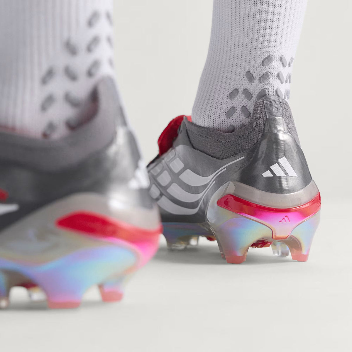 PREDATOR ELITE FT FIRM GROUND - Iron Metallic/ Lucid Red product image 4, provided for visual reference and product detail