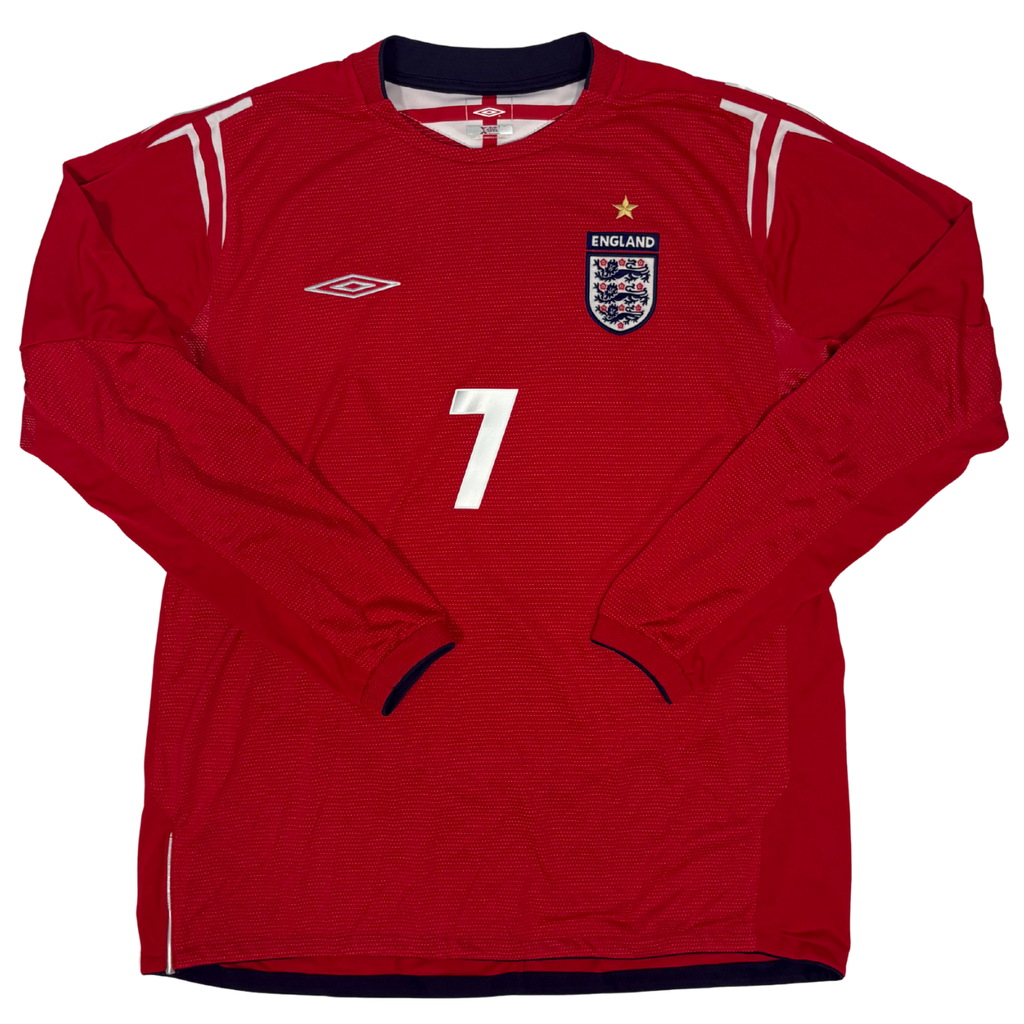 2004-2006 England Away L/S Shirt Beckham #7 - (Xl) product image 2, provided for visual reference and product detail review