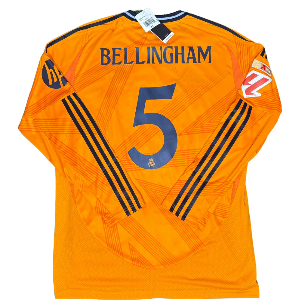2024-2025 Real Madrid Away La Liga Long Sleeve Shirt Bellingham #5 - (Xl) product image 1, provided for visual reference and