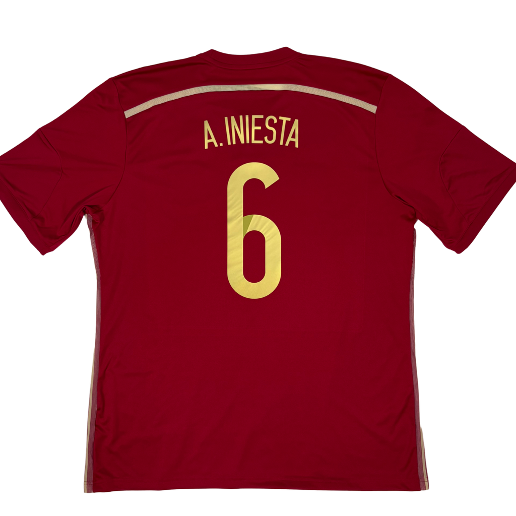 2014-2015 Spain Home Shirt Iniesta #6 - (Xl) product image 1, provided for visual reference and product detail review