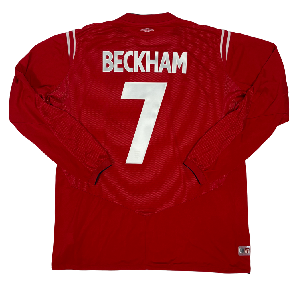 2004-2006 England Away L/S Shirt Beckham #7 - (Xl) product image 1, provided for visual reference and product detail review