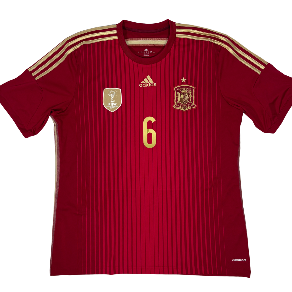 2014-2015 Spain Home Shirt Iniesta #6 - (Xl) product image 2, provided for visual reference and product detail review