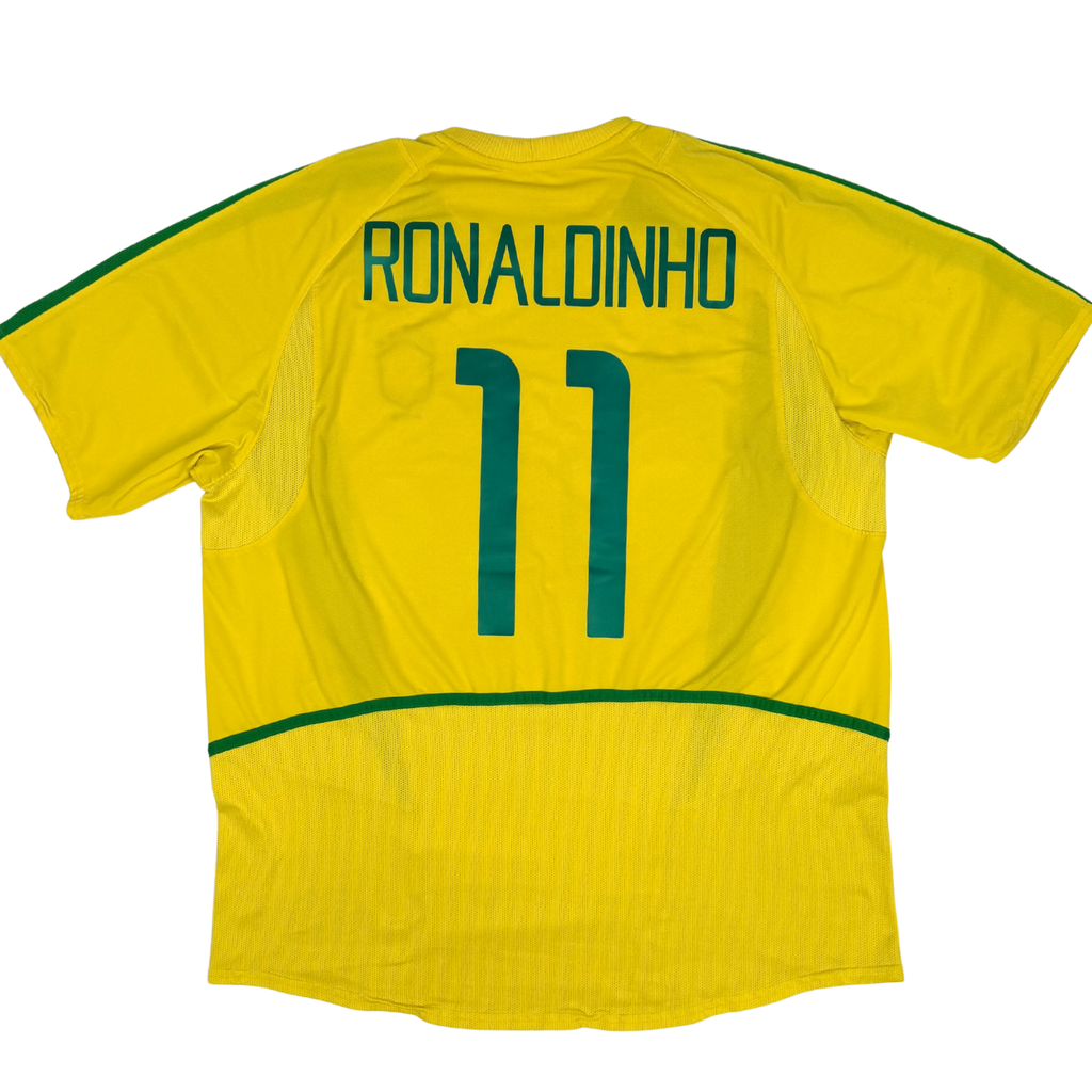 2002-2004 Brasil Home Shirt Ronaldinho #11 - (Xl) product image 2, provided for visual reference and product detail review