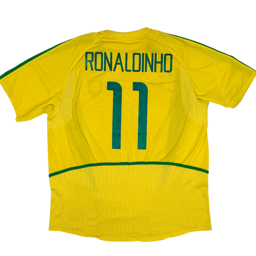 2002-2004 Brasil Home Shirt Ronaldinho #11 - (Xl) product image 2, provided for visual reference and product detail review