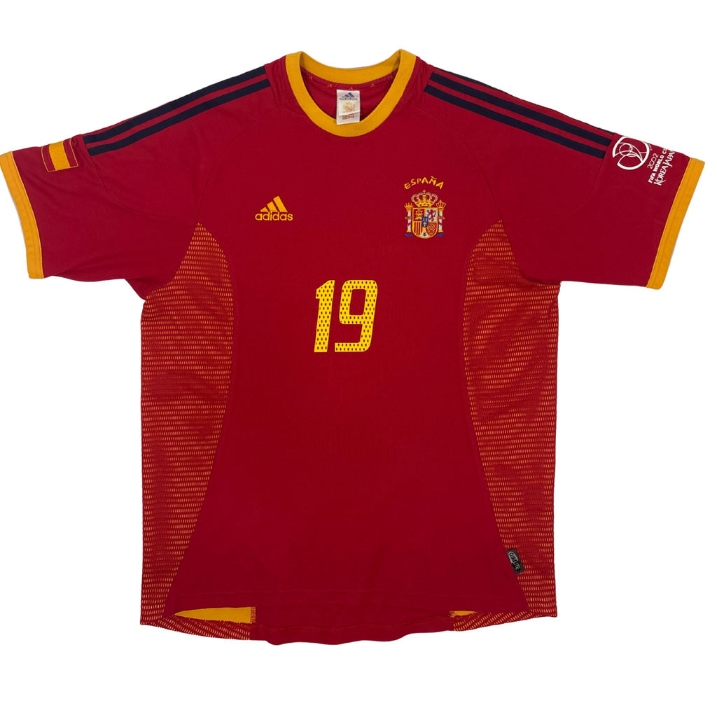 2002 Spain Home World Cup Shirt Xavi #19 - (L) product image 2, provided for visual reference and product detail review