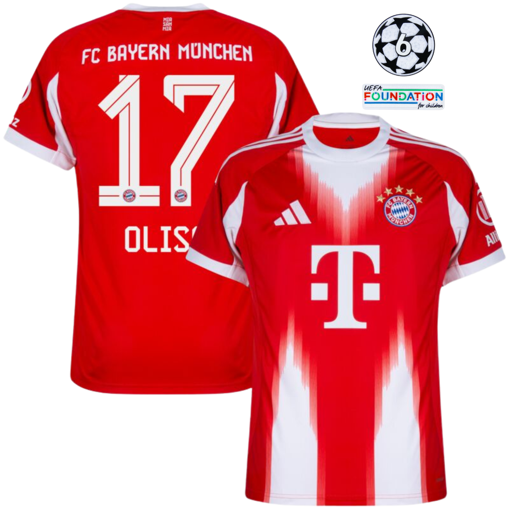 25/26 Bayern Munich Home Jersey Ucl Olise #17 product image 1, provided for visual reference and product detail review