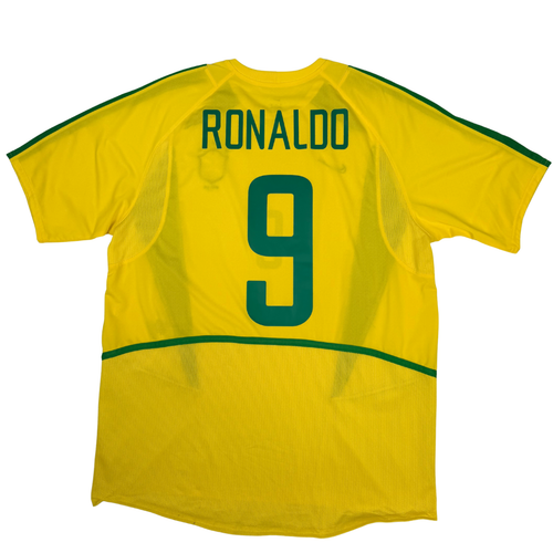 2002-2004 Brasil Home Shirt Ronaldo #9 - (M) product image 1, provided for visual reference and product detail review