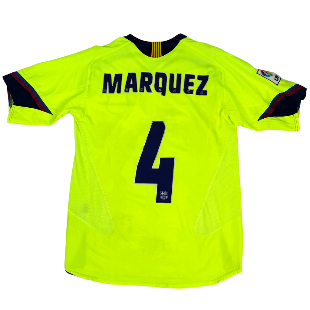 2005-2006 FC Barcelona Away Shirt Marquez #4 - (M) product image 1, provided for visual reference and product detail review