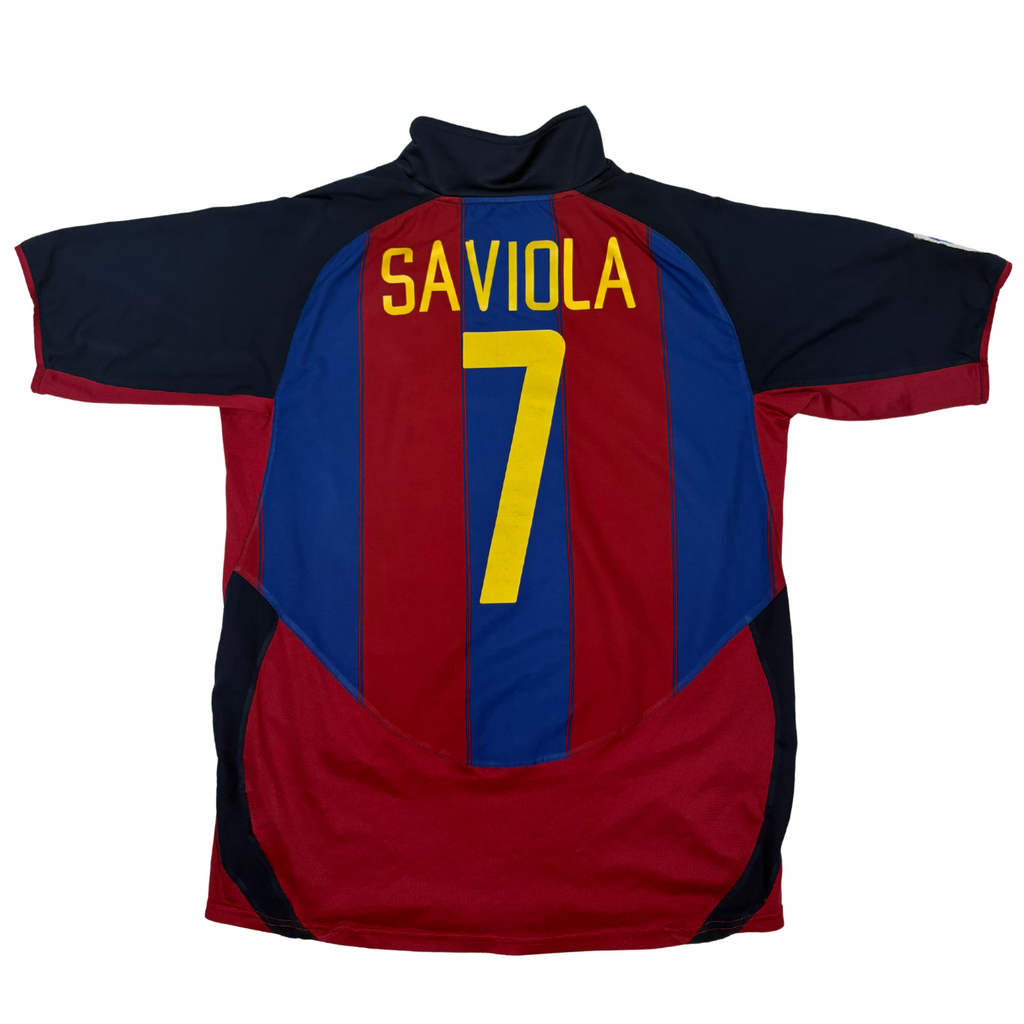 2003-2004 FC Barcelona Home Shirt Saviola #7 (L) product image 1, provided for visual reference and product detail review