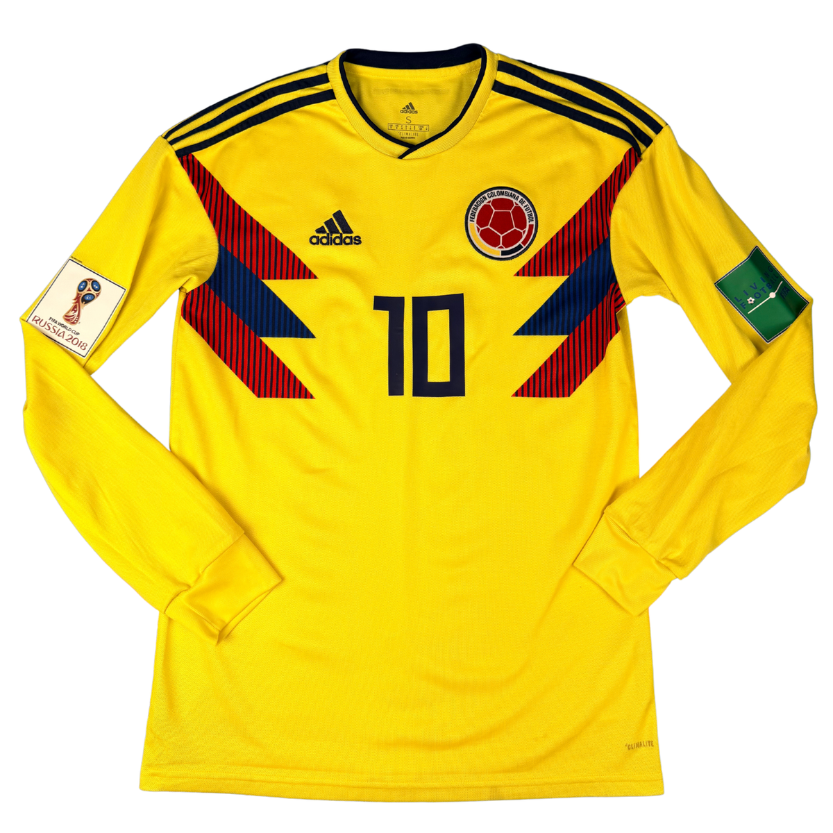 2018-2019 Colombia Home World Cup L/S Shirt James #10 - (S) product image 2, provided for visual reference and product