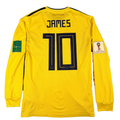 2018-2019 Colombia Home World Cup L/S Shirt James #10 - (S) product image 1, provided for visual reference and product