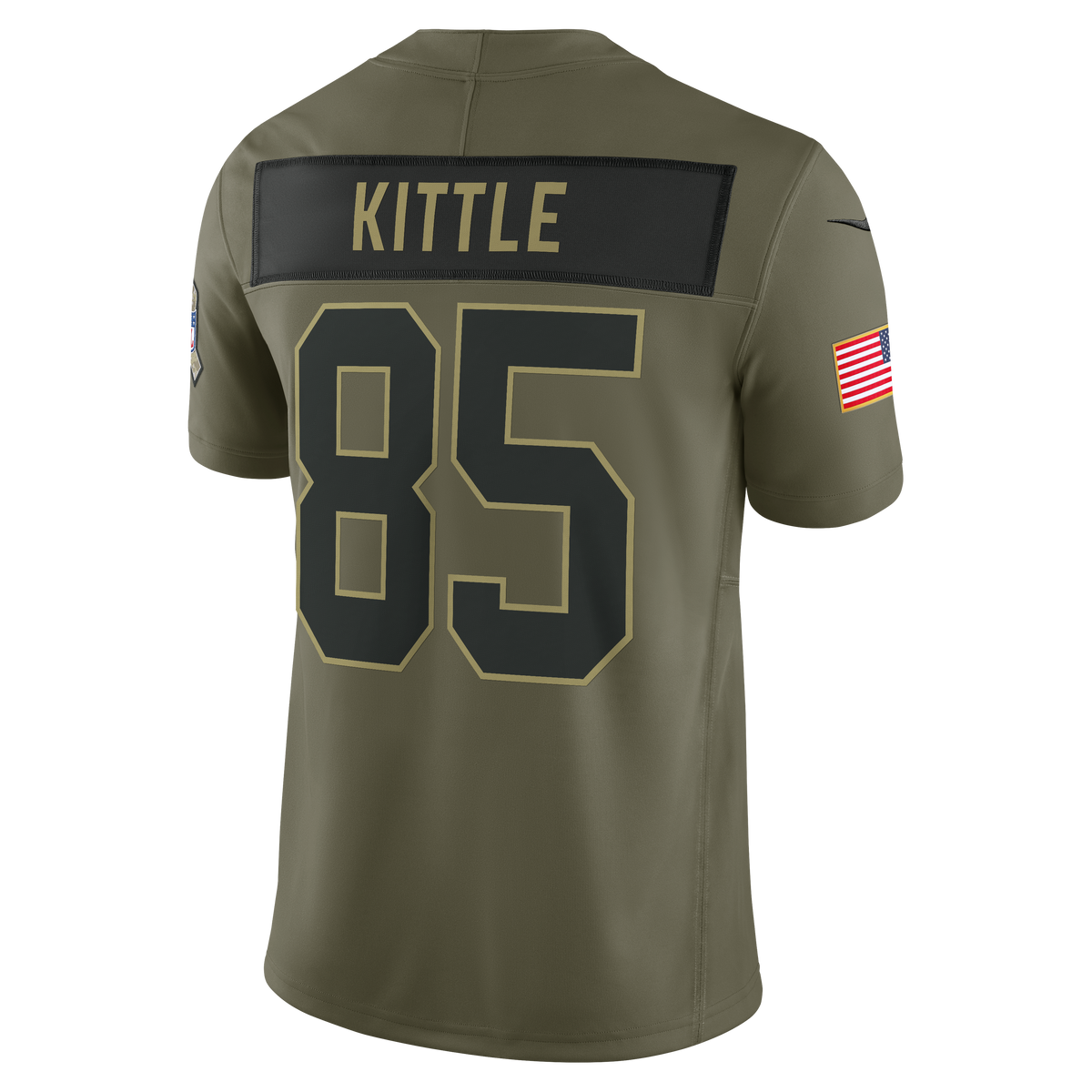 San Francisco 49ers George Kittle Nike 2025 Salute to Service Limited Jersey-Olive for Men product image 2, provided for