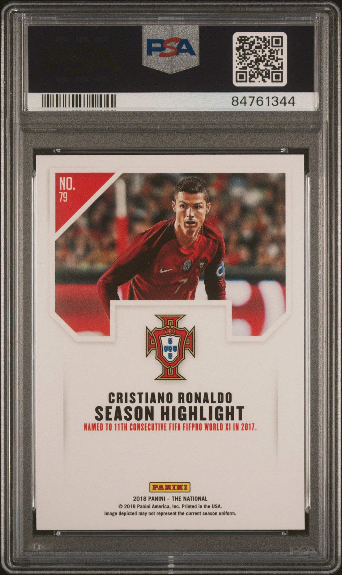 2018 Panini National Convention Cristiano Ronaldo Psa 10 product image 2, provided for visual reference and product detail