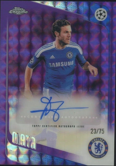 2025 Topps Chrome Ucc Uefa Juan Mata Auto Purple Geometric 23/75 product image 1, provided for visual reference and product