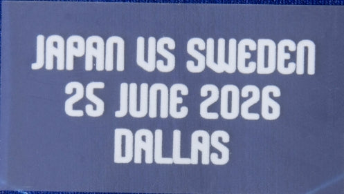 Japan vs Sweden 25 June 2026 Dallas - World Cup Transfer (Japan Home) product image 1, provided for visual reference and
