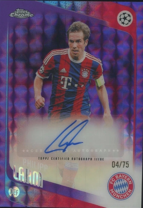 2025 Topps Chrome Ucc Uefa Philipp Lahm Auto Purple Geometric 4/75 product image 1, provided for visual reference and