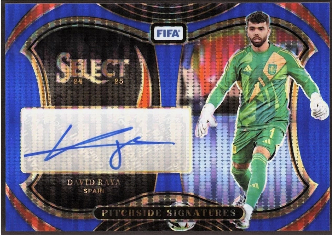 2024-25 Select Fifa Pitchside Signatures Fifa Blue Pulsar #18 David Raya Auto product image 1, provided for visual reference