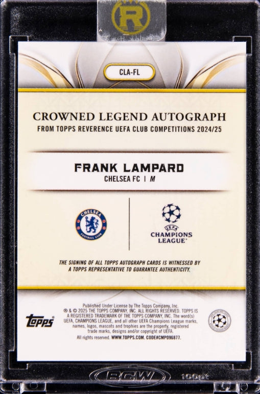 2025 Topps Reverance Uefa Cc Frank Lampard Crowned Legend Encased Auto #/75 product image 2, provided for visual reference